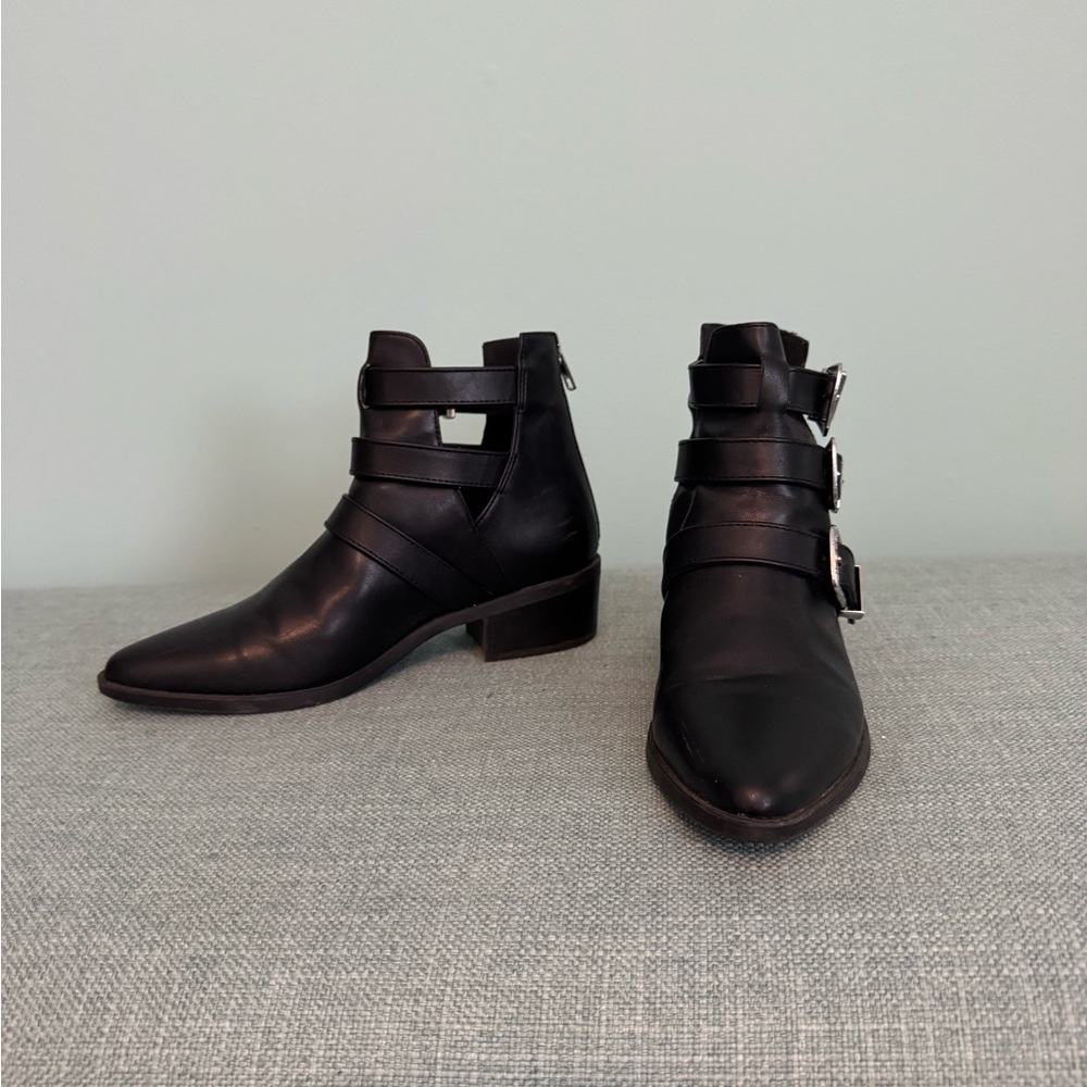 Madden Girl Black Buckle Ankle Booties - Picture 8 of 8